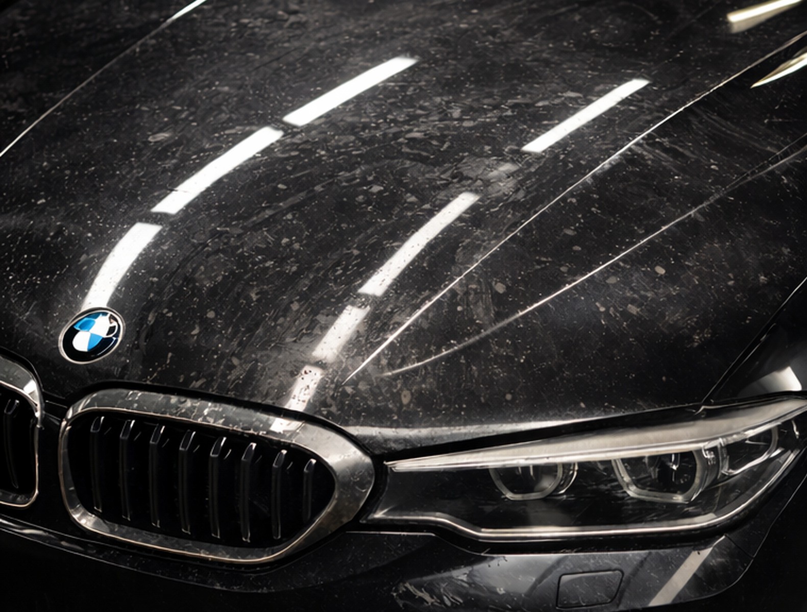 Vorher: Zerkratzter Lack